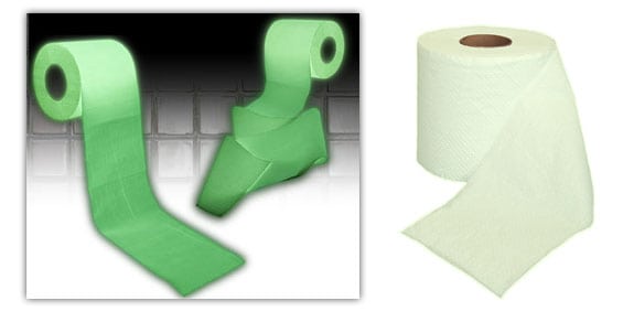 accesorios papel higienico fluorescente paper glow wc