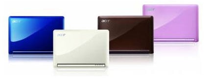 acer aspire one ultraportatil netbook white blanco rosa pink marron brown azul blue colors colores