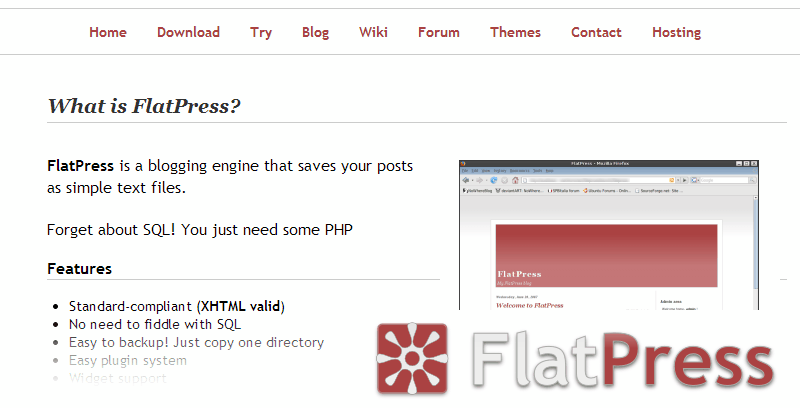 Alternativas a Wordpress: FlatPress