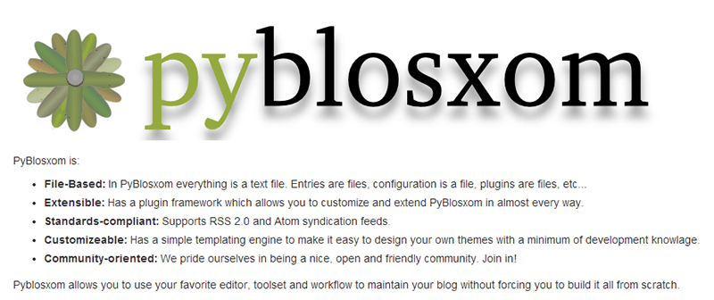 Alternativas a Wordpress: PyBlosxom