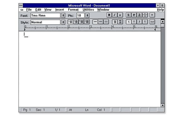 Aplicaciones antiguas: Microsoft Word 1.0