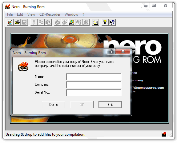 Aplicaciones antiguas: Nero Burning ROM 1.0
