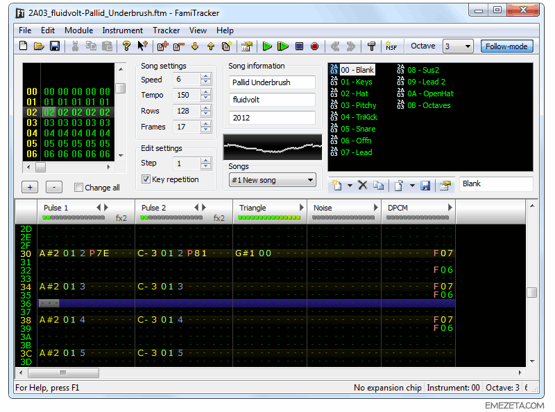 Trackers musicales: Famitracker
