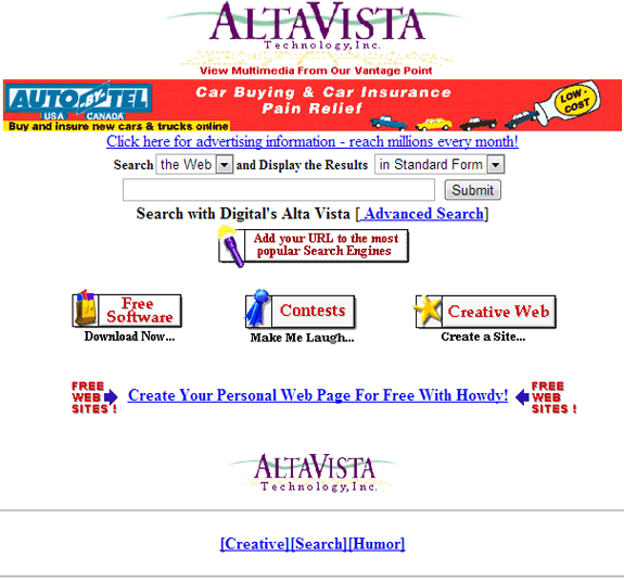 Buscadores de Internet de los 90: Altavista 1996