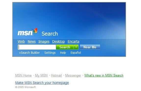 Buscadores de Internet de los 90: Msn search 2005