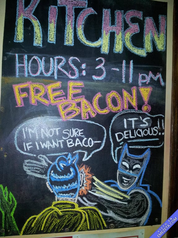 Carteles desconcertantes: Batman free bacon