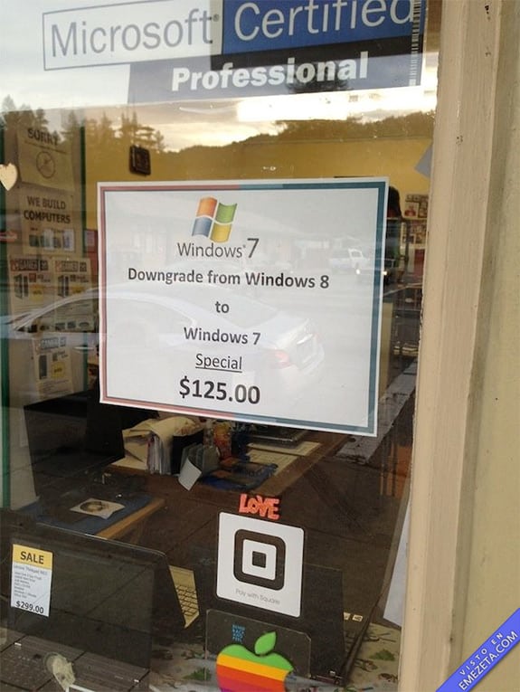Carteles desconcertantes: Windows 8 a windows 7
