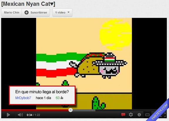 Comentarios de Youtube: Mexican nyan cat