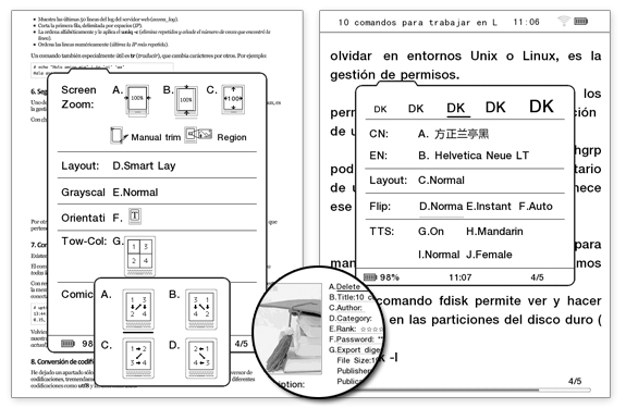 Opciones PDF del sistema operativo alternativo para Kindle, Duokan
