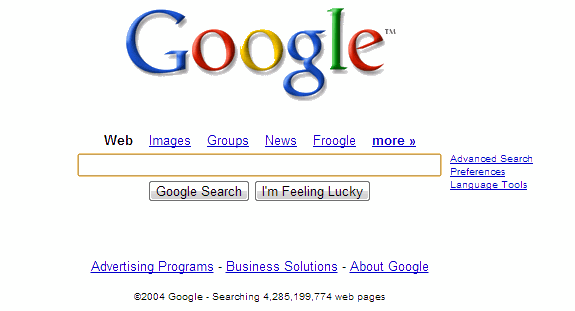 La evolución de Google: Google 2004