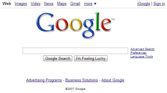 La evolución de Google: Google 2007