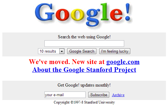 La evolución de Google: Google Stanford Project