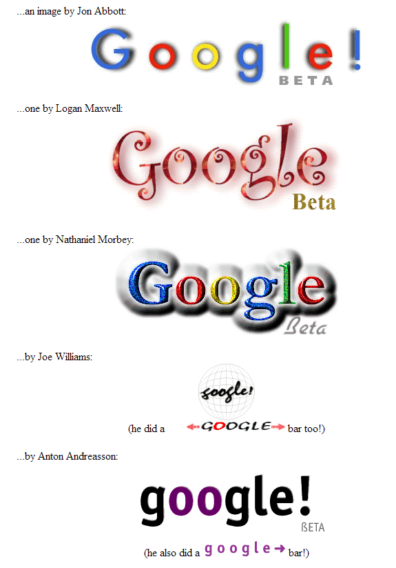 La evolución de Google: Google stickers 1999 4