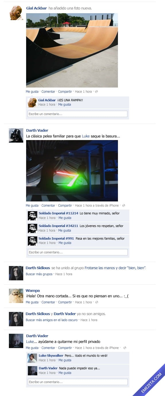 El Facebook de Star Wars: Episodio VI (2)