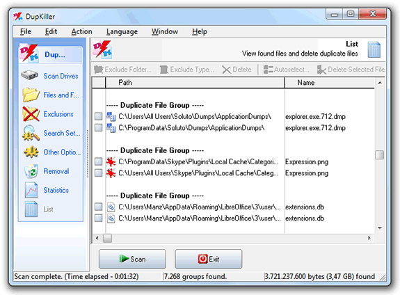 Eliminar ficheros o archivos duplicados: DupKiller