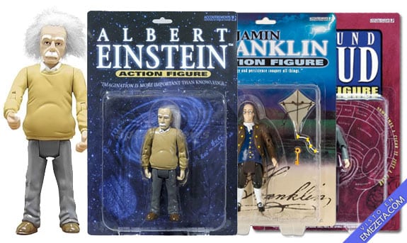 Figuras de acción: Albert Einstein, Benjamin Franklin y Sigmund Freud
