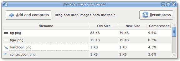 Trimage: Aplicación para linux que permite comprimir imágenes PNG y JPEG para reducir su tamaño.