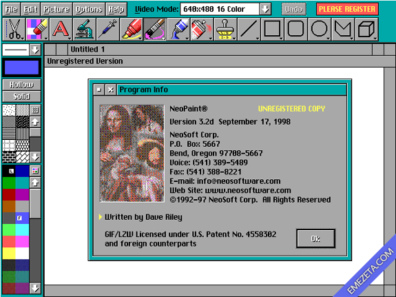 NeoPaint, un editor gráfico de la época del MSDOS