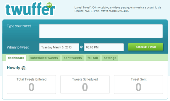 Programar tweets para una fecha o hora determinada: Twuffer