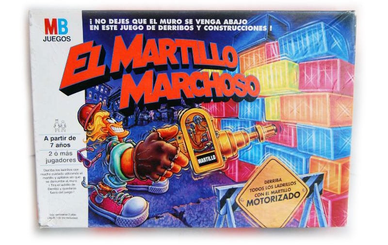 Martillo Marchoso: Versión moderna de Jenga, con colores y un martillo neumático