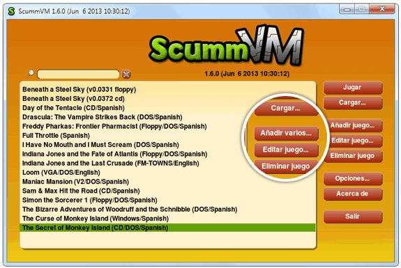 Launcher de ScummVM