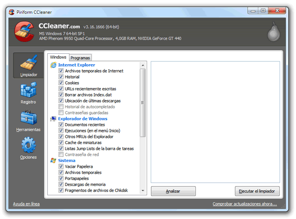 CCleaner: Limpiar archivos temporales y ficheros inútiles