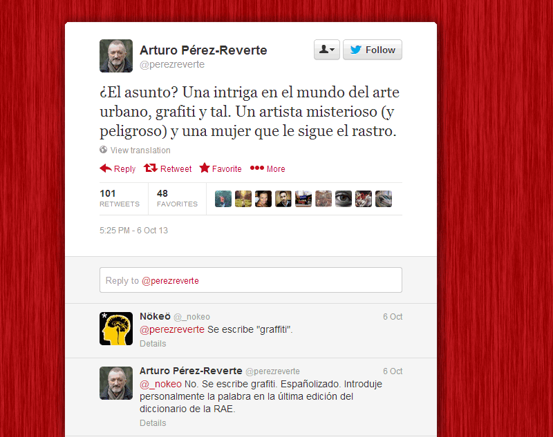 Arturo Pérez-Reverte en Twitter