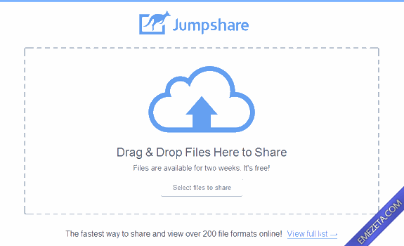 Páginas para subir o compartir archivos: Jumpshare