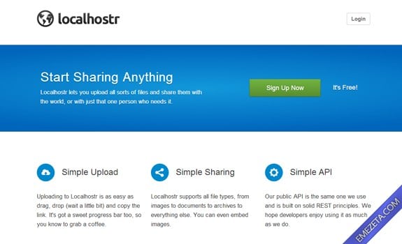 Páginas para subir o compartir archivos: Localhostr