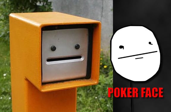 Pareidolia (rostros o figuras en imágenes): Parking Poker face