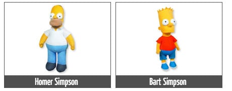 peluches homer bart maggie marge lisa simpson