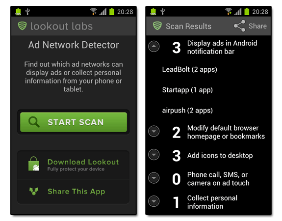 Ad Network Detector: Publicidad en la zona de notificaciones de Android