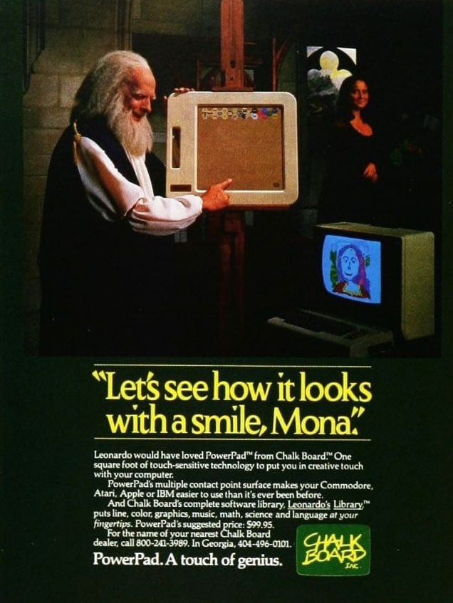 Publicidad retro: ChalkBoard PowerPad con Leonardo Da Vinci