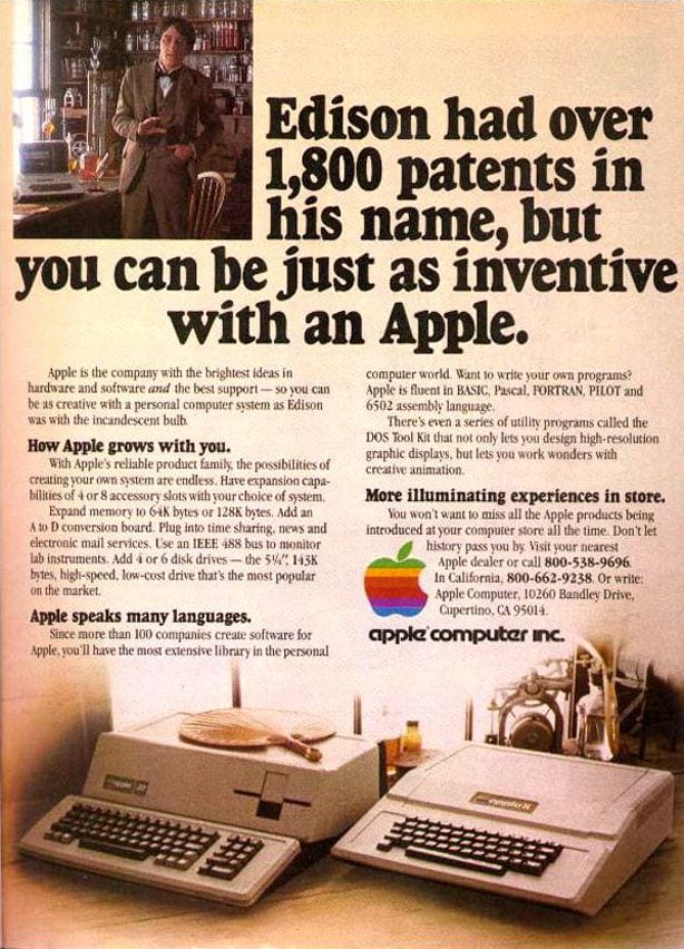 Publicidad retro: Apple Computer con Thomas Edison