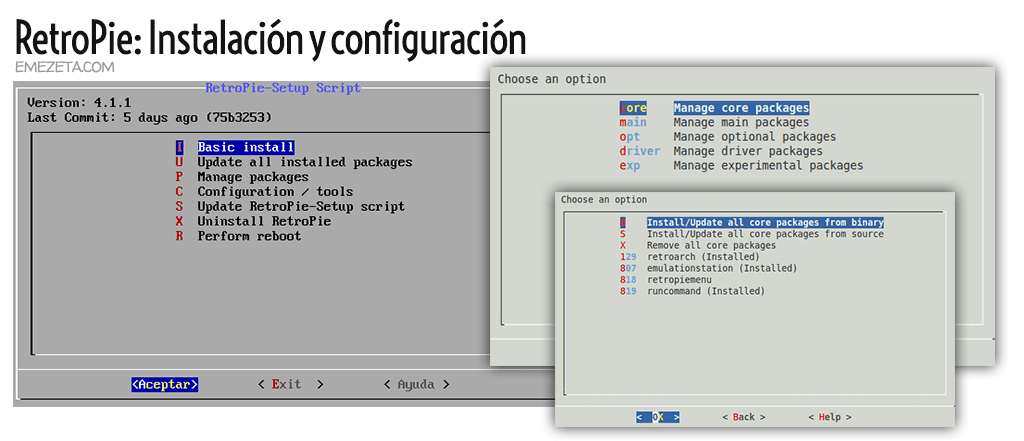 RetroPie Setup: Configuración e instalación de paquetes