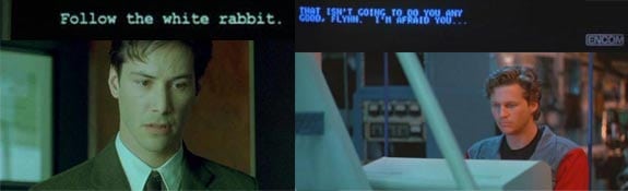 Matrix: Sigue al conejo blanco y Tron: Control central de procesos