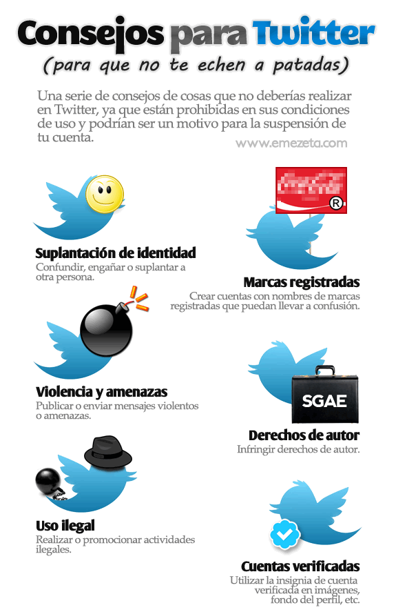Infografía: Consejos y normas de Twitter. Parte 1.