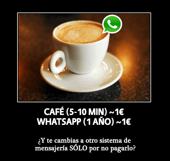 Un café = 1 año de WhatsApp