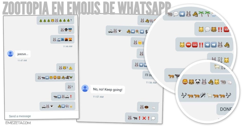 Zootrópolis en emojis de WhatsApp