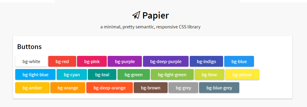 Framework CSS: Papier