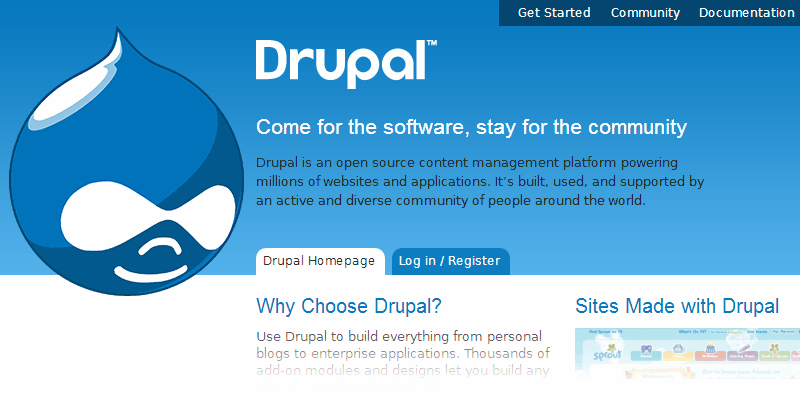 Alternativas a WordPress: Drupal