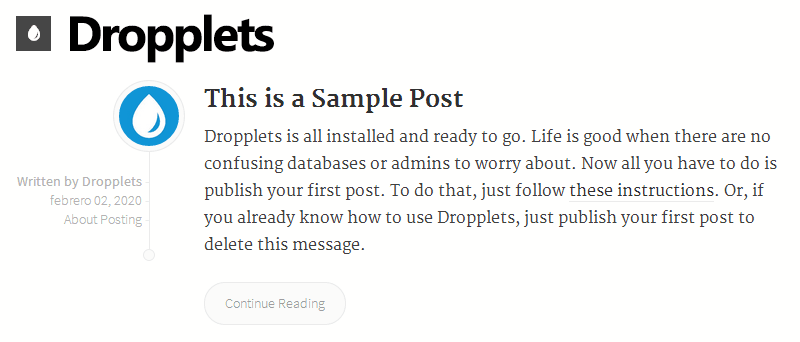 Alternativas a Wordpress: Dropplets