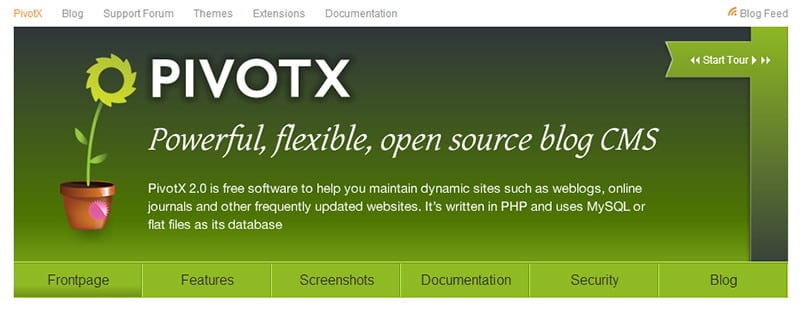 Alternativas a Wordpress: PivotX
