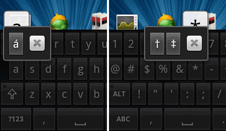 android teclado acentos caracteres especiales