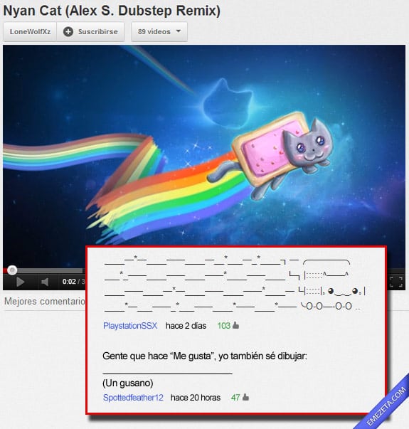 Comentarios de youtube: Nyan cat dibujar