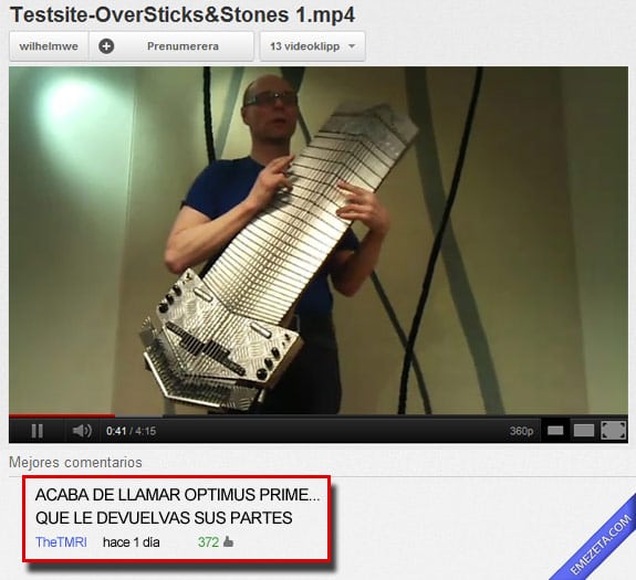 Los mejores comentarios de youtube: Optimus prime
