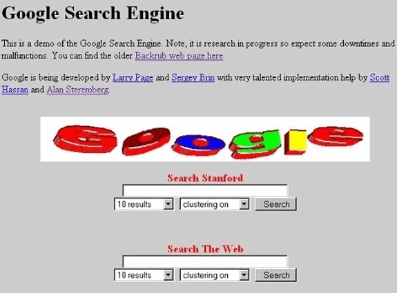 La evolución de Google: Search Stanford 1997