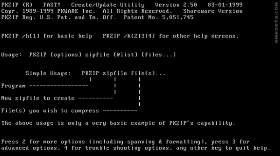 PKzip / PKunzip: Compresor para MS-DOS