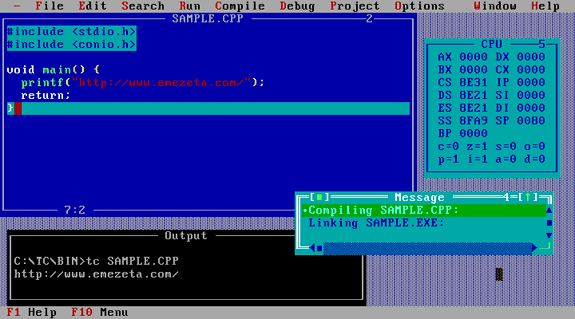 Borland Turbo C++: Entorno de desarrollo IDE y compilador para MSDOS