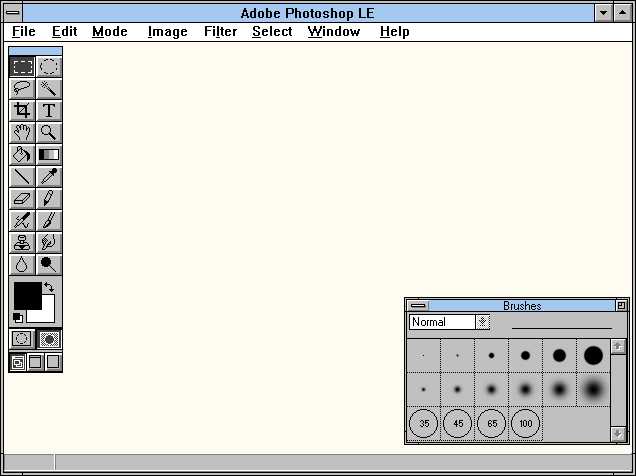 Adobe Photoshop 2.5 (Primera versión para Windows, Nov/1992)